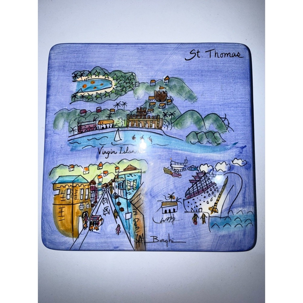 Trivet Decorative Wall Art Ceramic Tile St. Thomas